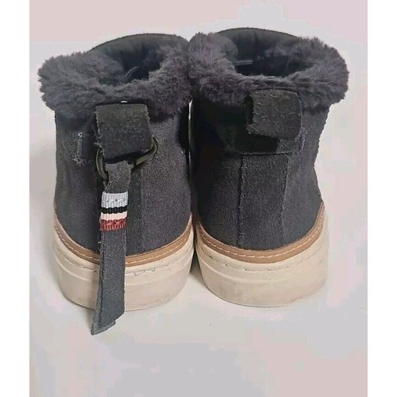 Toms Comfort Shoes Womens Size 6.5W Gray Paxton Suede Faux Fur Lined Slip On - Picture 4 of 12